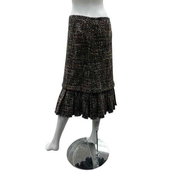 NWT Dolce & Gabbana Skirt Women’s Size L Wool Blend Boucle Shades Of Brown - Picture 3 of 4